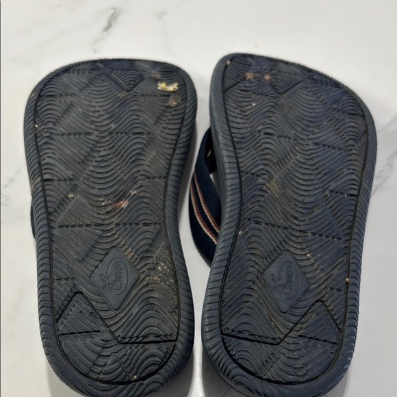 Chaco Navy Flip Flops with Striped Straps - Picture 5 of 5